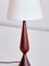 Lampada da tavolo scultorea in legno di teak e paralume color avorio, Danimarca, anni '60, Immagine 4
