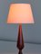 Danish Sculptural Table Lamp in Teak Wood and Ivory Drum Shade, 1960s 6