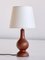 Danish Sculptural Table Lamp in Teak Wood and Ivory Drum Shade, 1960s 1