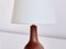 Danish Sculptural Table Lamp in Teak Wood and Ivory Drum Shade, 1960s 4