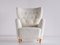 Swedish White Sheepskin and Beech Armchair by Otto Schulz from Boet, 1940s, Image 3