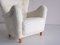 Swedish White Sheepskin and Beech Armchair by Otto Schulz from Boet, 1940s 7