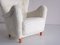Swedish White Sheepskin and Beech Armchair by Otto Schulz from Boet, 1940s, Image 7