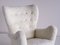 Swedish White Sheepskin and Beech Armchair by Otto Schulz from Boet, 1940s, Image 5