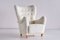 Swedish White Sheepskin and Beech Armchair by Otto Schulz from Boet, 1940s 1