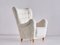 Swedish White Sheepskin and Beech Armchair by Otto Schulz from Boet, 1940s 2
