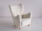 Swedish White Sheepskin and Beech Armchair by Otto Schulz from Boet, 1940s 4