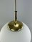 Space Age Design Opal Brass Glass Ceiling Ball Lamp 4