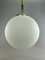 Space Age Design Opal Brass Glass Ceiling Ball Lamp 6