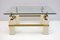 Mid-Century French Coffee Table with Brass Horses from Maison Charles, 1970s, Image 1