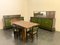 Art Deco Rosewood & Green Maple Dining Set, Set of 9 2