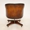 Antique Leather & Wood Swivel Desk Chair, Image 9