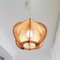 Mid-Century French Wood & Straw Wooden Hanging Lamp, 1960s 7