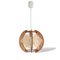 Mid-Century French Wood & Straw Wooden Hanging Lamp, 1960s, Image 2