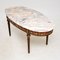 Tavolino da caffè antico con ripiano in marmo, Francia, Immagine 3