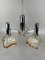 Mid-Century Chrome Chandelier in Murano Glass from Mazzega 9