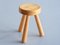 Swedish Three Legged Stool in Solid Pine by Ingvar Hildingsson, 1970s, Image 3