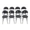 Black Tonietta Chairs by Enzo Mari for Zanotta, 1980s, Set of 8 4