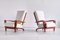 French Sapele Mahogany and Bouclé Armchairs by André Sornay, 1950s, Set of 2 1