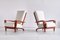 French Sapele Mahogany and Bouclé Armchairs by André Sornay, 1950s, Set of 2, Image 1