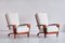 French Sapele Mahogany and Bouclé Armchairs by André Sornay, 1950s, Set of 2, Image 2