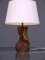 Mid-Century Burl Wood Table Lamp, USA, 1970s, Image 2