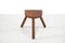 French Brutalist Wooden Milking Stool 5