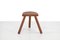 French Brutalist Wooden Milking Stool 1