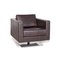 Dark Brown Solid Wood Park Leather Armchair from Vitra 1