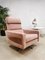 Mid-Century Pink Swivel Lounge Armchair & Ottoman, Set of 3 4