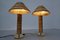 Lámparas de mesa italianas modernas de latón y bambú. Juego de 2, Imagen 4
