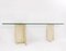 Large Italian Travertine and Glass Top Console Table, 1970s, Image 7