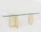 Large Italian Travertine and Glass Top Console Table, 1970s, Image 1