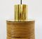 Modern Italian Brass and Bamboo Pendant Lamp 2