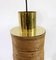 Modern Italian Brass and Bamboo Pendant Lamp 3