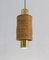 Modern Italian Brass and Bamboo Pendant Lamp, Image 6