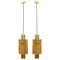 Modern Italian Brass and Bamboo Pendant Lamp 1