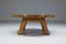 Rustic Mid-Century Modern Wabi-Sabi Wooden Round Coffee Table, 1950s, Image 3