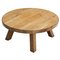 Rustic Mid-Century Modern Wabi-Sabi Wooden Round Coffee Table, 1950s 1