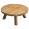 Rustic Mid-Century Modern Wabi-Sabi Wooden Round Coffee Table, 1950s, Image 1