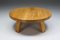 Rustic Mid-Century Modern Wabi-Sabi Wooden Round Coffee Table, 1950s 4