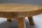 Rustic Mid-Century Modern Wabi-Sabi Wooden Round Coffee Table, 1950s 6