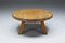 Rustic Mid-Century Modern Wabi-Sabi Wooden Round Coffee Table, 1950s 2