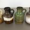 Vintage Fat Lava Pottery 414-16 Vases by Scheurich, Germany, Set of 5 5