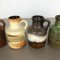 Vintage Fat Lava Pottery 414-16 Vases by Scheurich, Germany, Set of 5 4