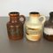 Vintage Fat Lava Pottery 414-16 Vases by Scheurich, Germany, Set of 5 3