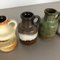 Vintage Fat Lava Pottery 414-16 Vases by Scheurich, Germany, Set of 5 8