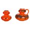 Jarrones Fat Lava de cerámica naranja de Spara Ceramic, años 70. Juego de 2, Imagen 1