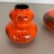 Vases Fat Lava en Poterie Orange de Spara Ceramic, Allemagne, 1970s, Set de 2 9