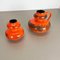 Orange Pottery Fat Lava Vases from Spara Ceramic, Germany, 1970s, Set of 2, Image 2